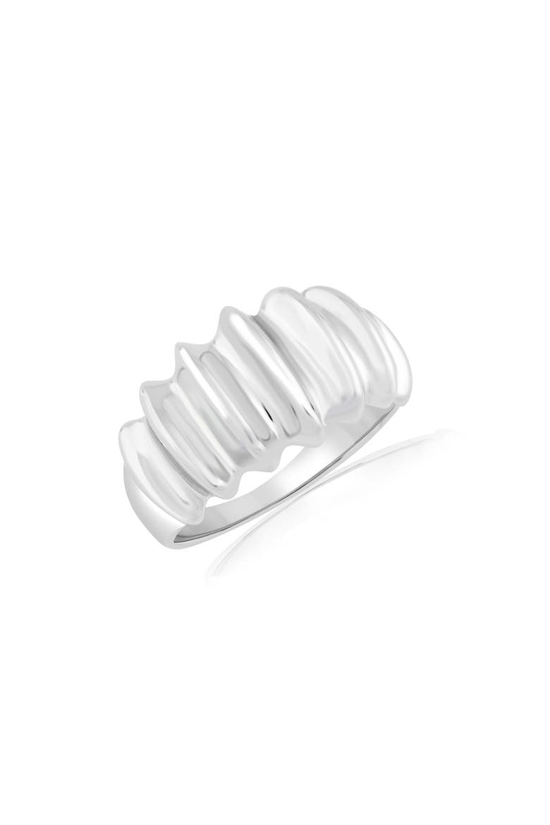 Polished Textured Ring, Main, color, SILVER