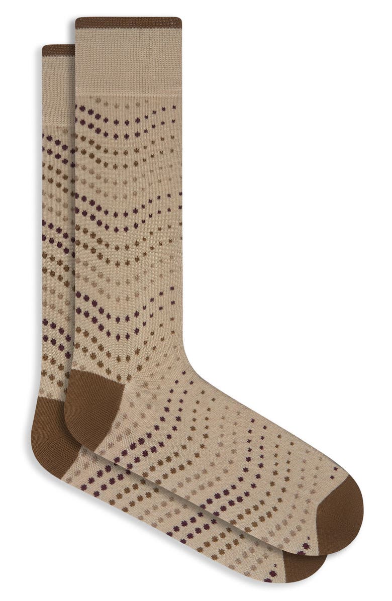 Bugatchi Gradient Dot Cotton Blend Dress Socks, Main, color, Sand