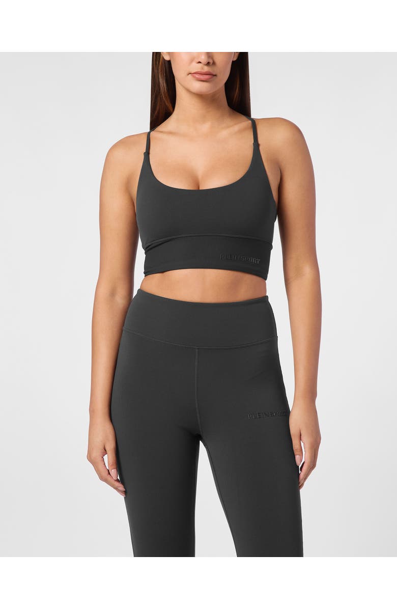 PLEIN SPORT Sport Bra Women, Main, color, Black