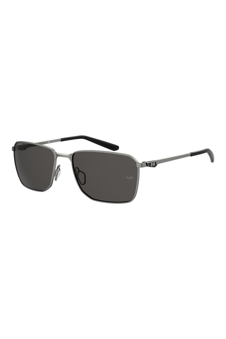 58mm Rectangular Sunglasses, Alternate, color, RUTHENIUM/ GREY POLAR