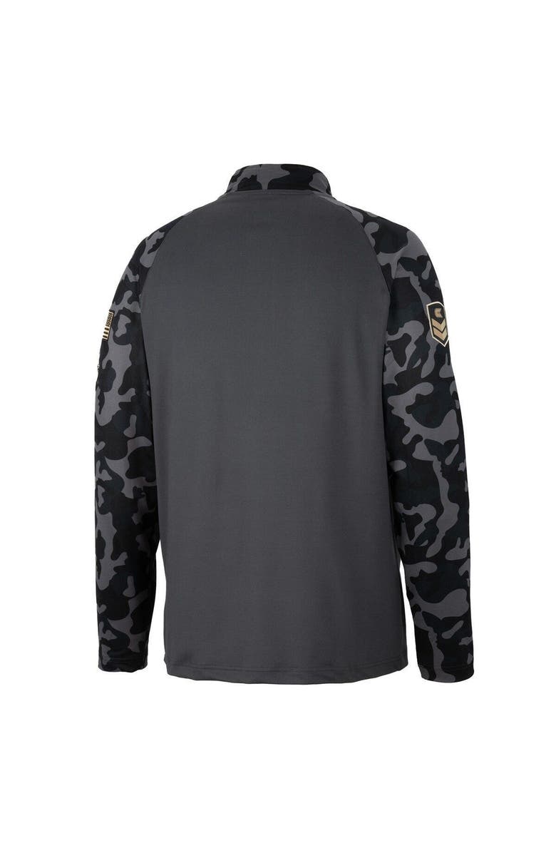 COLOSSEUM Men's Colosseum Charcoal Baylor Bears OHT Military Appreciation Long Range Raglan Quarter-Zip Jacket, Alternate, color,