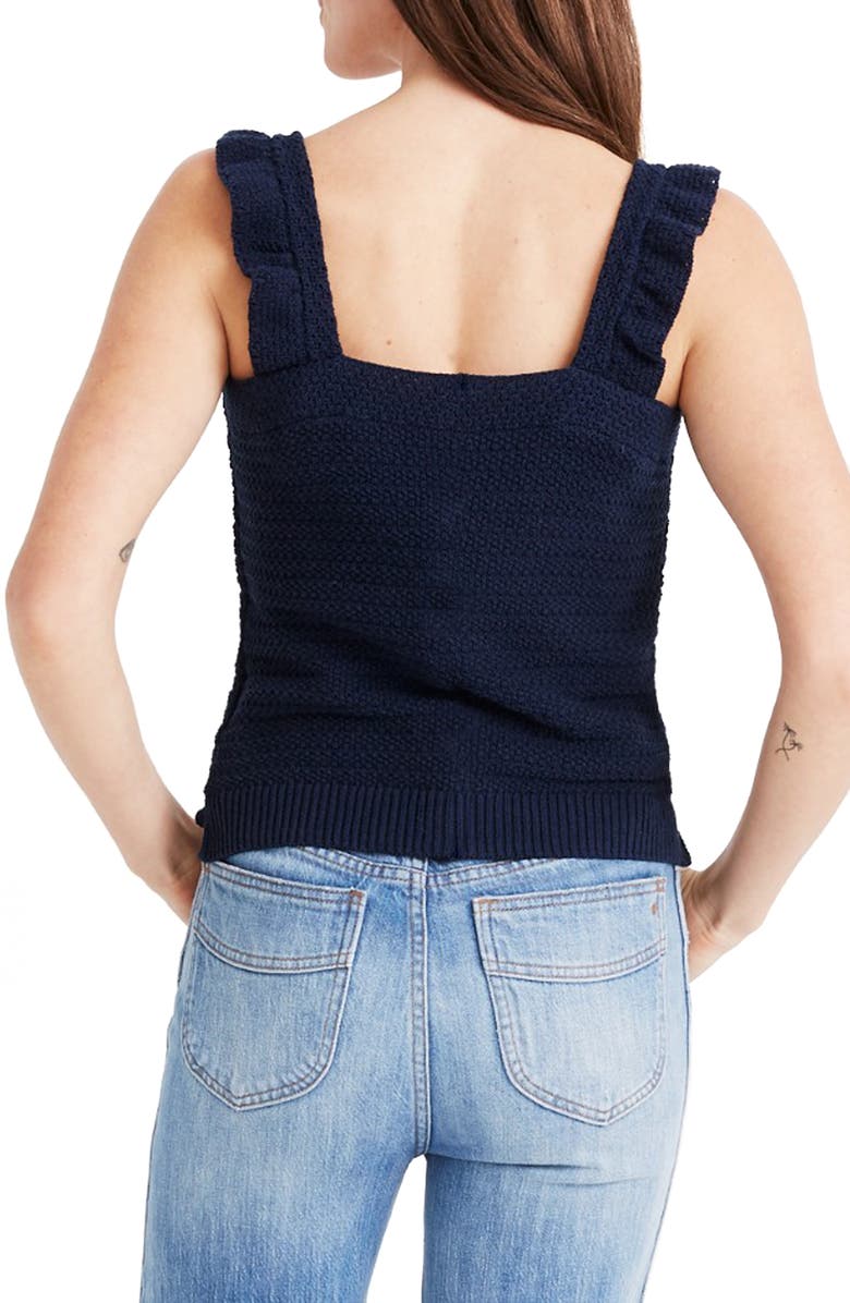 Madewell Ruffle Crochet Sweater Tank, Alternate, color, 