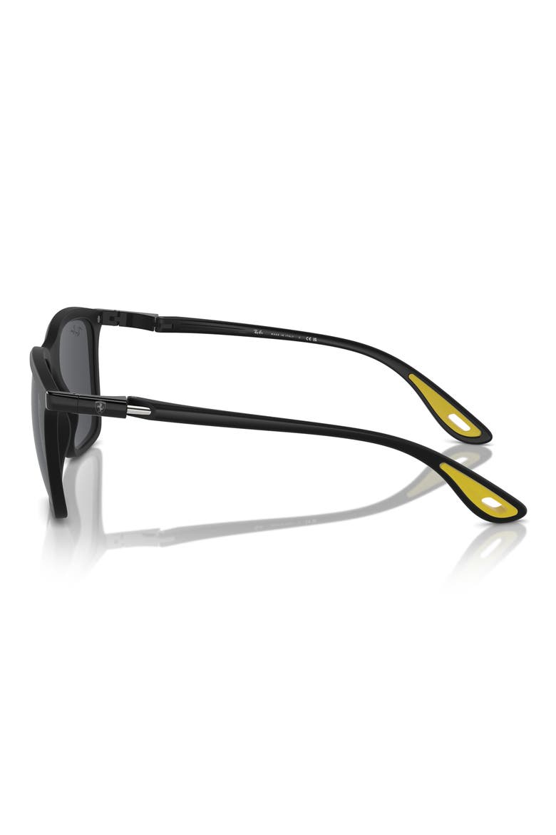 x Scuderia Ferrari 54mm Square Sunglasses, Alternate, color, MATTE BLACK