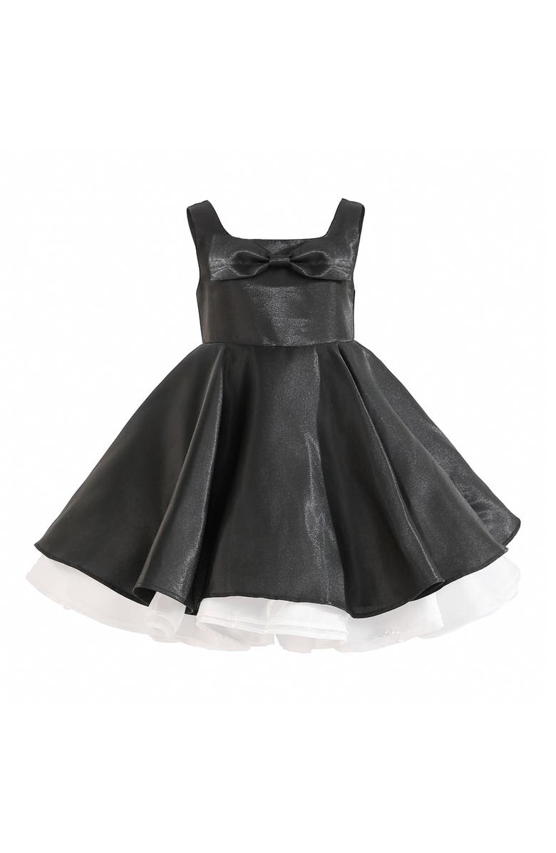Tulleen Lucienne Satin Bow Dress, Main, color, Black