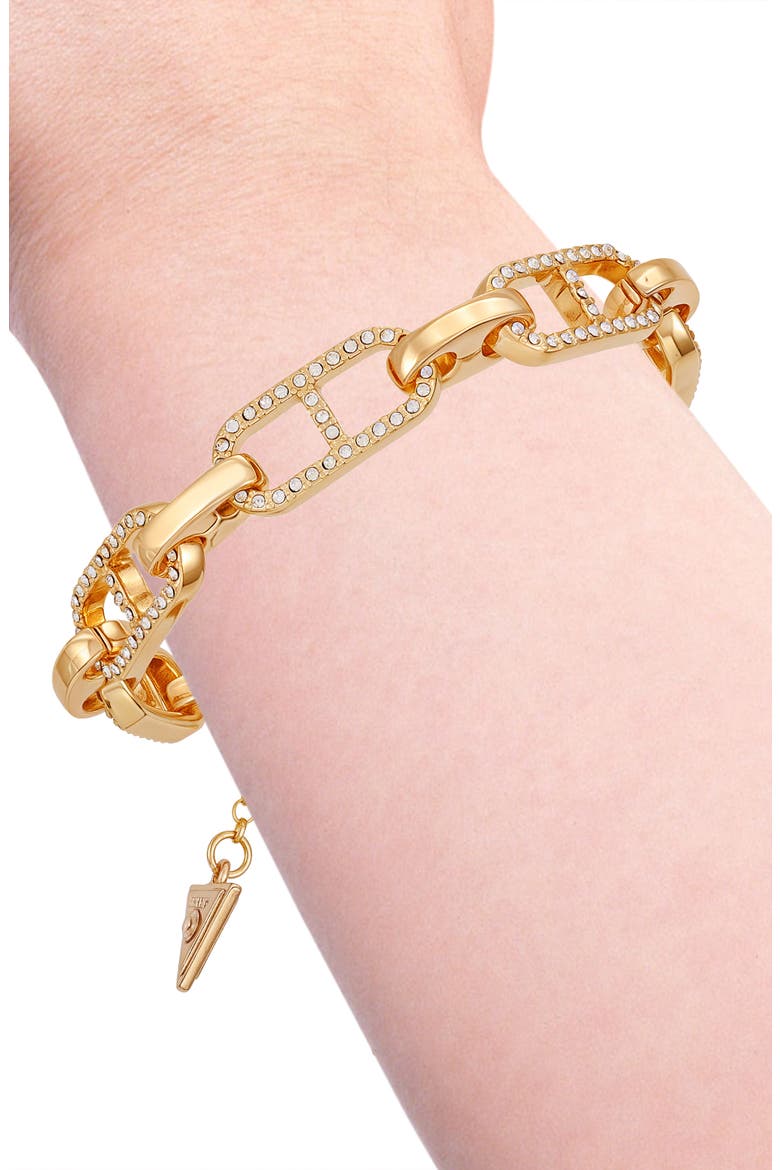 Pavé Mariner Chain Bracelet, Alternate, color, GOLD TONE