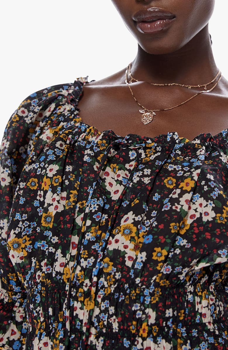 MOTHER The Dollface Floral Smocked Waist Cotton Top, Alternate, color,