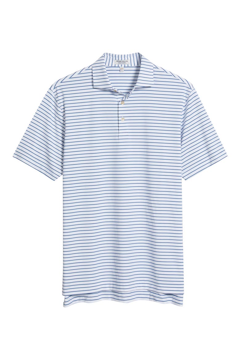 Dunnes Stripe Performance Jersey Polo, Alternate, color, WHITE / WINDSOR BLUE