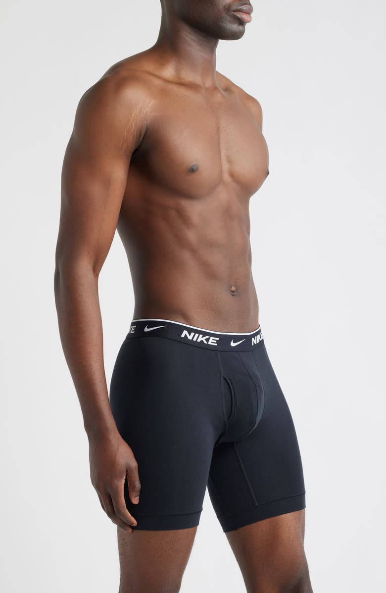 Nike 3-Pack Essential Stretch Cotton Long Boxer Briefs, Alternate, color, Black Assorted