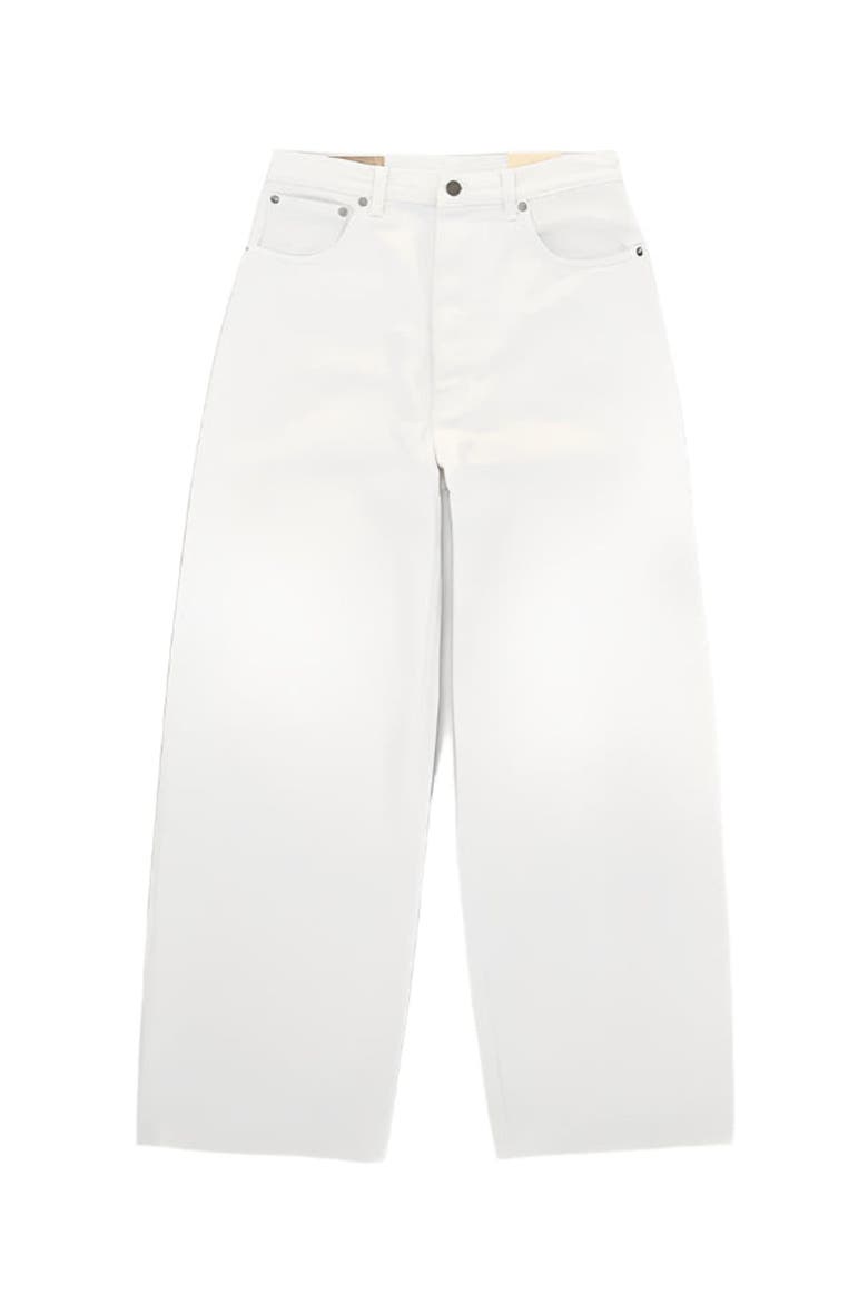 Jaron Wide-Leg Bull Cotton Trousers, Alternate, color, WHITE