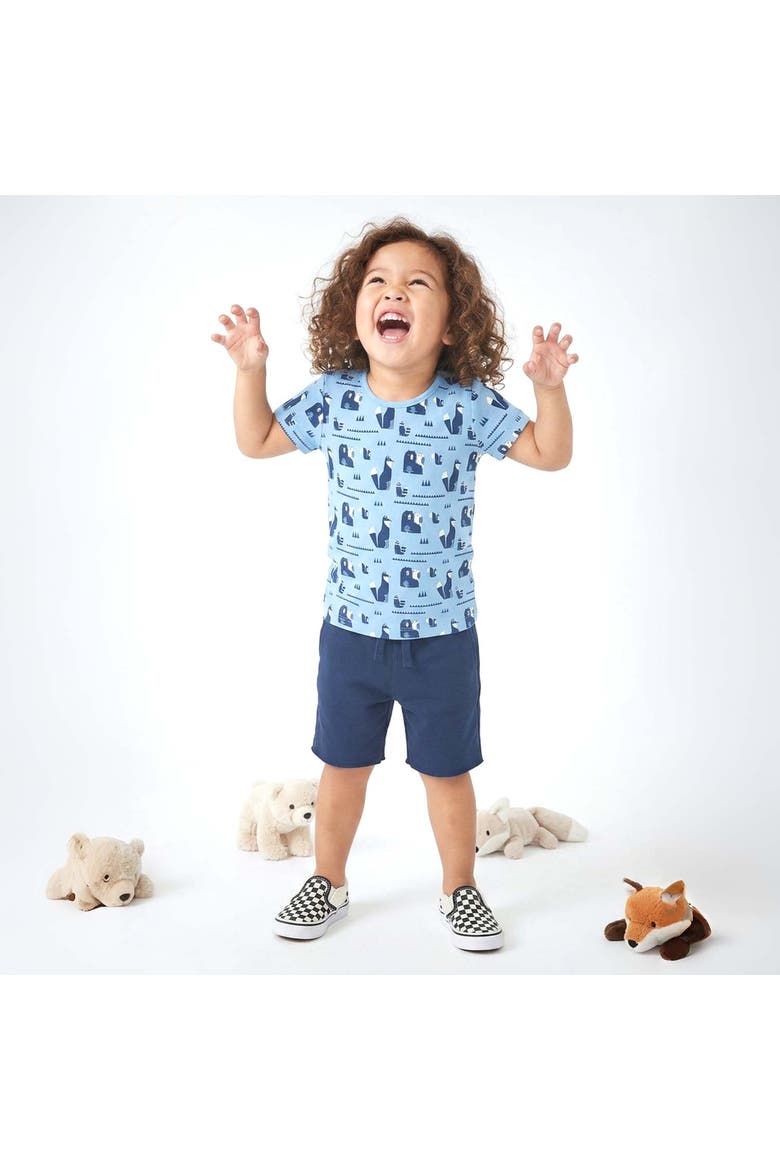 Toddler Organic Cotton Short Sleeve Ribbed Scoop Neck Tee, Alternate, color, Bear-Venture