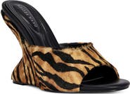 AZALEA WANG Vasa Genuine Calf Hair Wedge Sandal