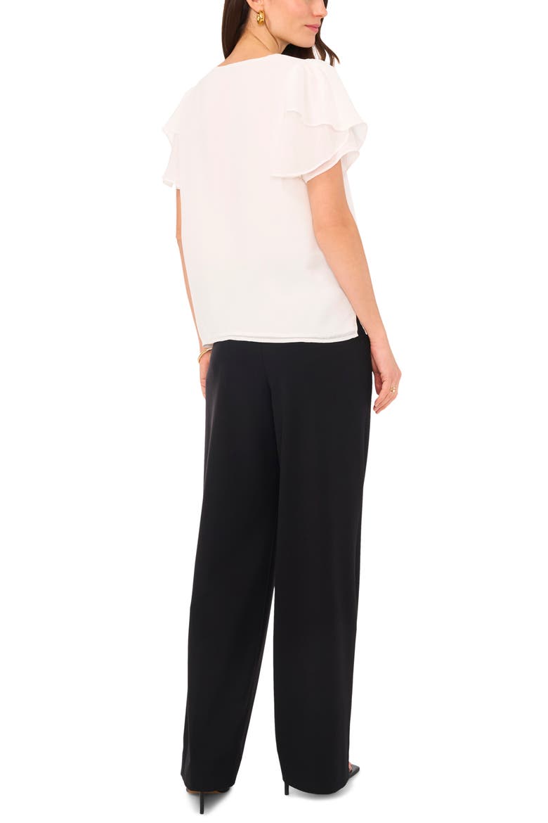 V-Neck Tulip Sleeve Chiffon Top, Alternate, color, NEW IVORY