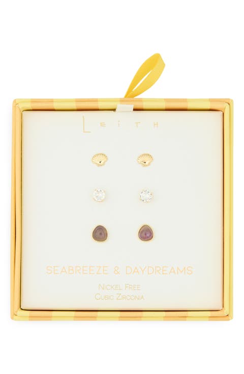 Seabreeze & Daydreams Set of 3 Fish Stud Earrings