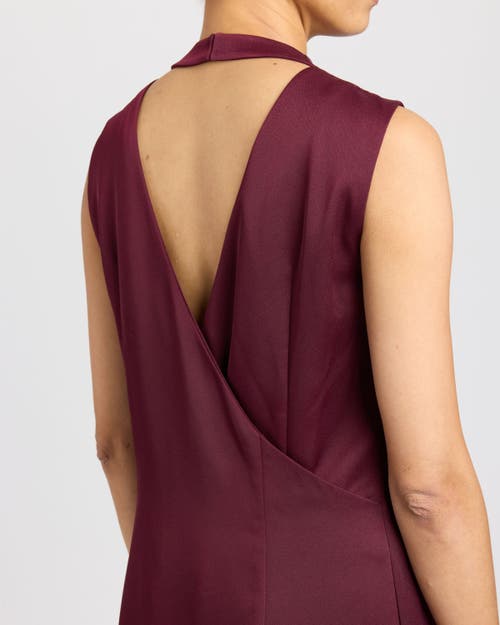 Santorelli Amina Mock Neck Shift Dress In Burgundy