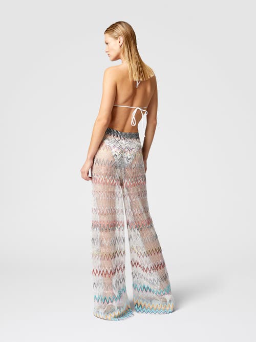 Missoni Zig Zag Mesh Cover-up Trousers With Sequins In Multicoloured