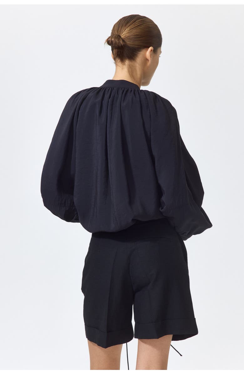 H&M Tailored Linen-blend Shorts, Alternate, color, Black