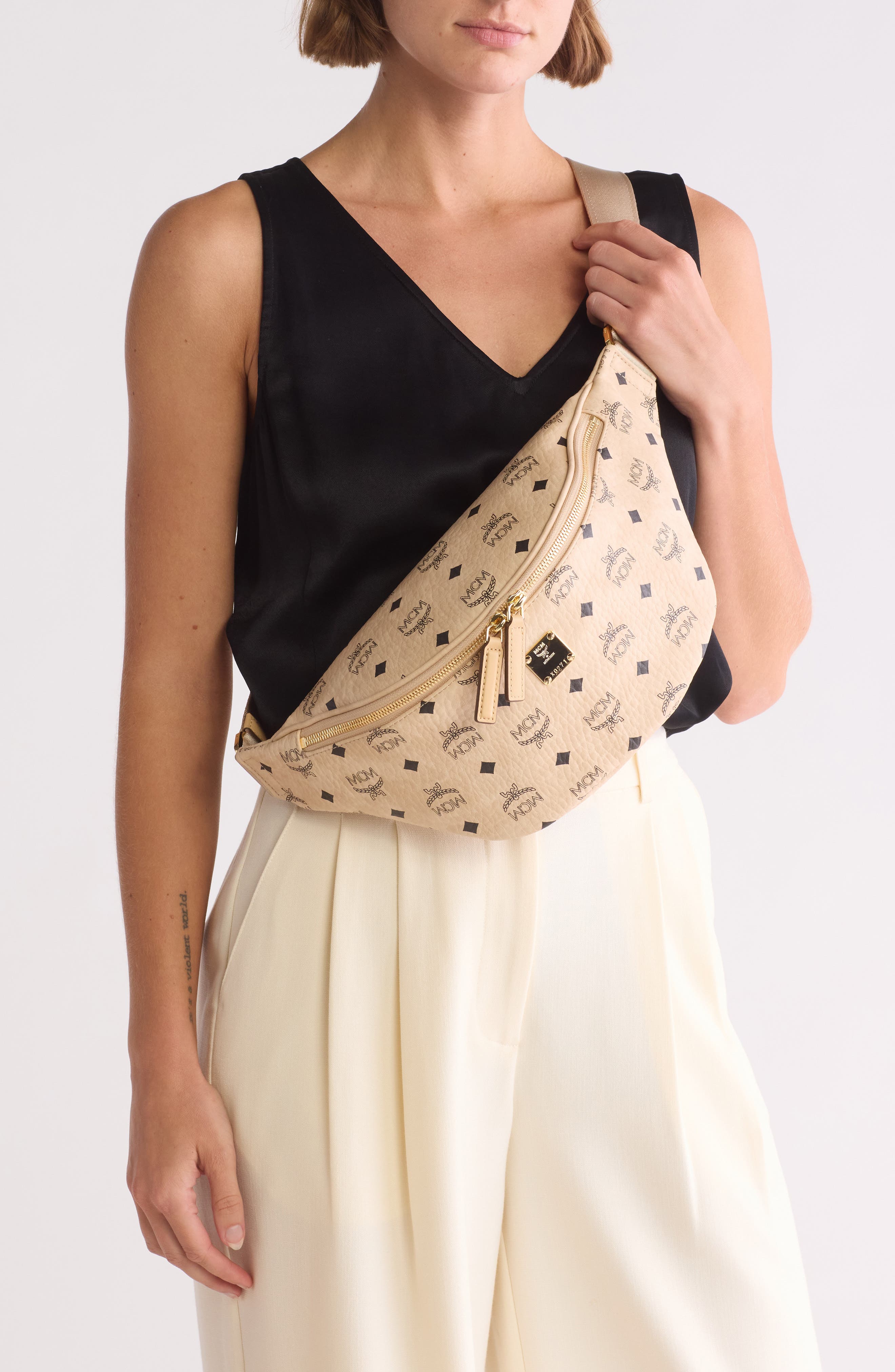 MCM Fursten Belt Bag, Alternate, color, 