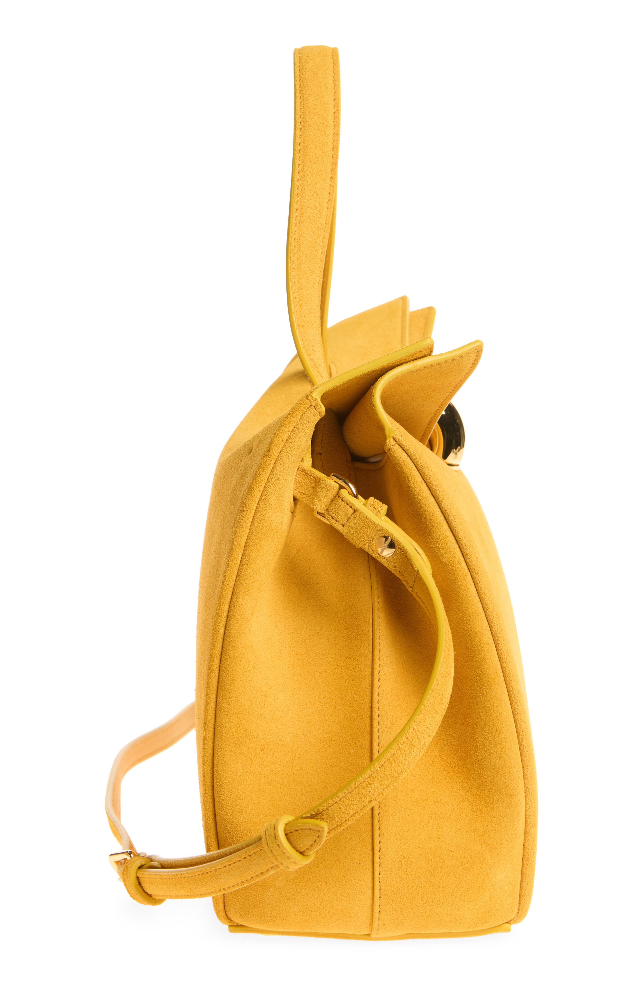 Le Valerie Suede Top Handle Bag, Alternate, color, DARK YELLOW 290