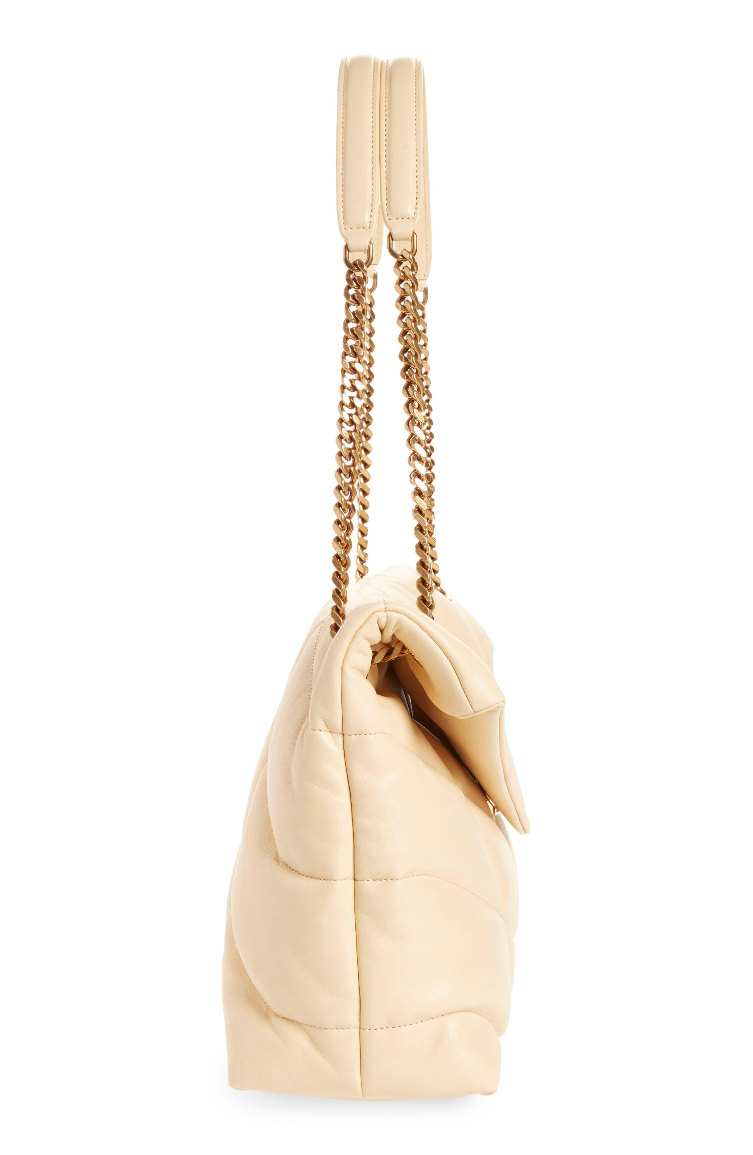 Medium Loulou Puffer Quilted Leather Crossbody Bag, Alternate, color, JAUNE PALE
