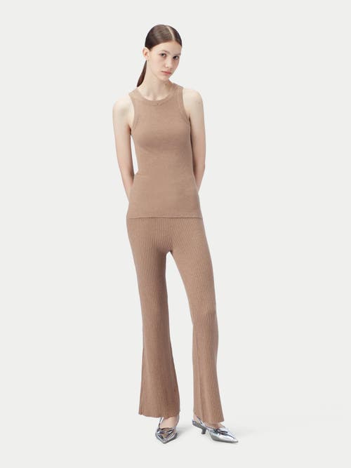 Gobi Mongolian Cashmere Cotton Silk Cashmere Tank Top In Timber Wolf