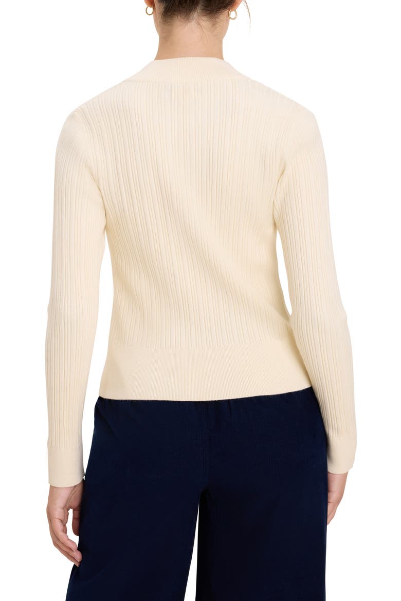 Rib Quarter Zip Pullover Sweater, Alternate, color, COCONUT