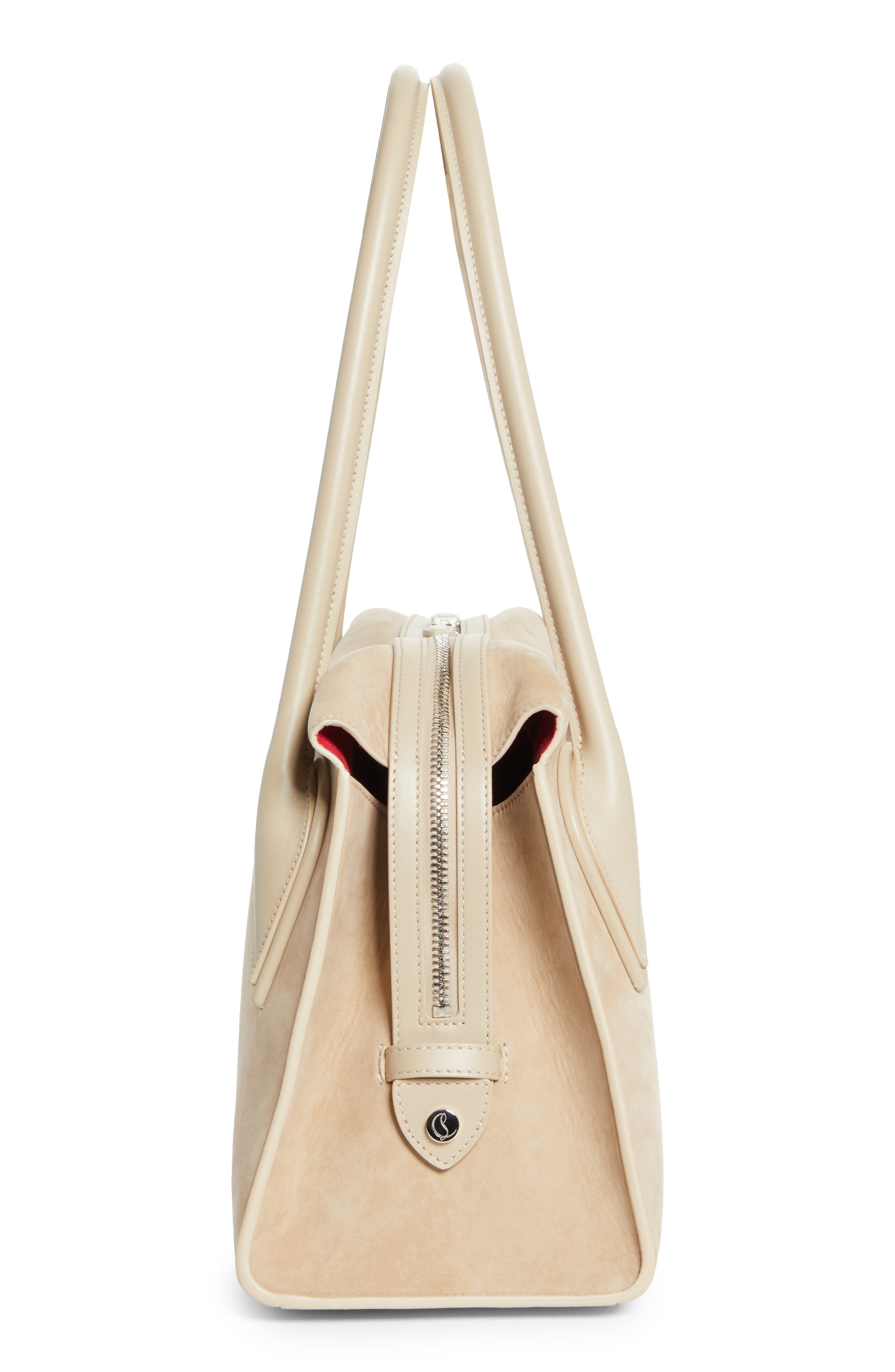 Christian Louboutin Medium Nubuck Leather Shoulder Bag, Alternate, color, F702 Saharienne