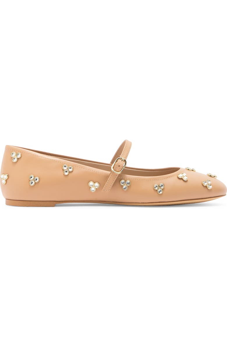 Stuart Weitzman Tammy Crystal Mary Jane Flat, Alternate, color, Golden Beige