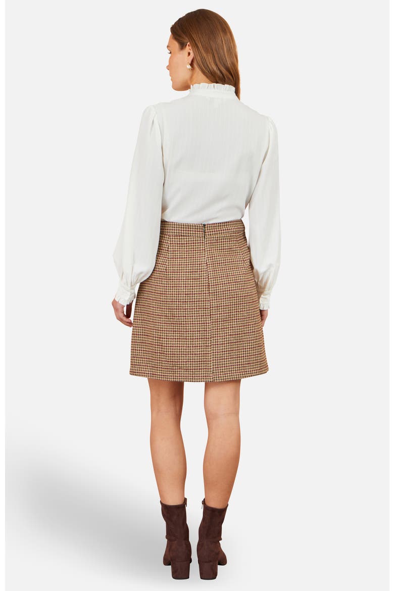 Tailored Check Mini Skirt, Alternate, color, Brown