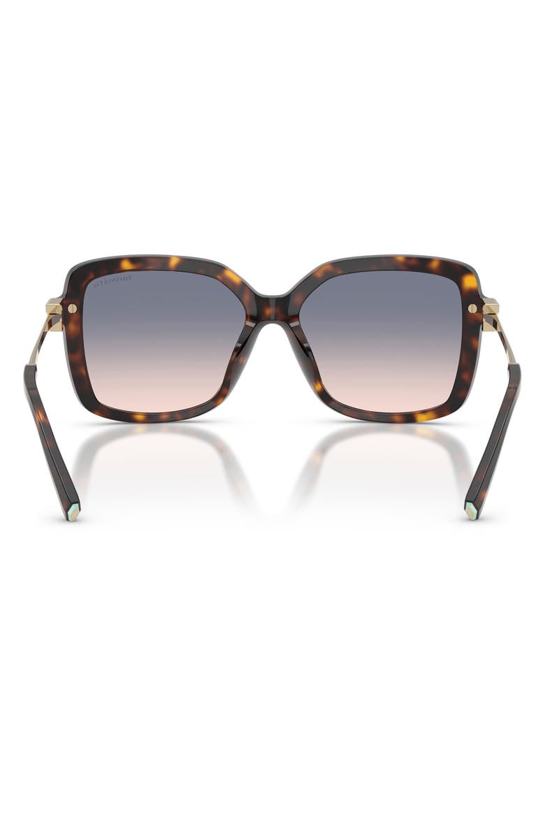 Tiffany & Co. 55mm Square Sunglasses, Alternate, color, Havana / Brown Gradient Blue