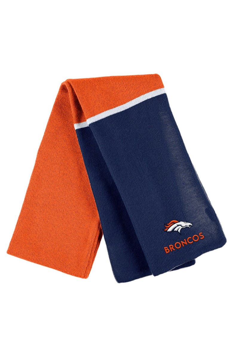 WEAR by Erin Andrews Women's WEAR by Erin Andrews Orange Denver Broncos Colorblock Cuffed Knit Hat with Pom and Scarf Set, Alternate, color, Orange