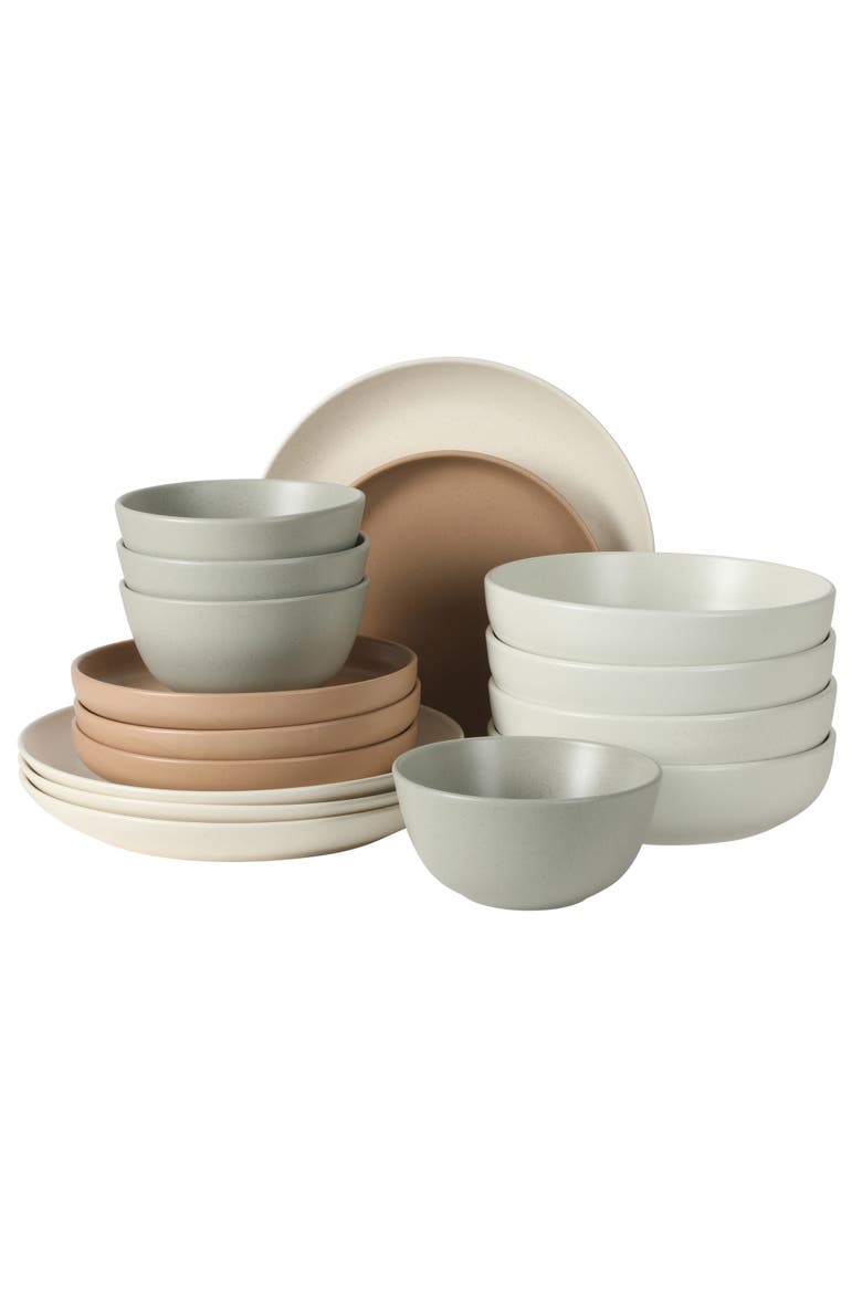 Leeds Court 16-Piece Speckle Reactive Glaze Stoneware Dinnerware Set, Main, color, Multicolors