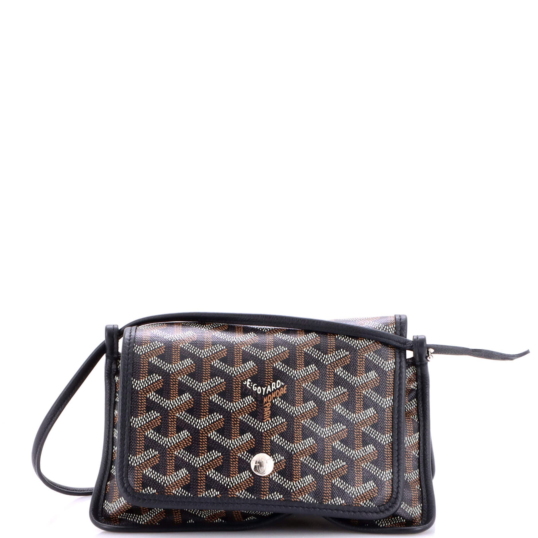 Pre-Owned Goyard Plumet Clutch Wallet Coated Canvas, Main, color, Black