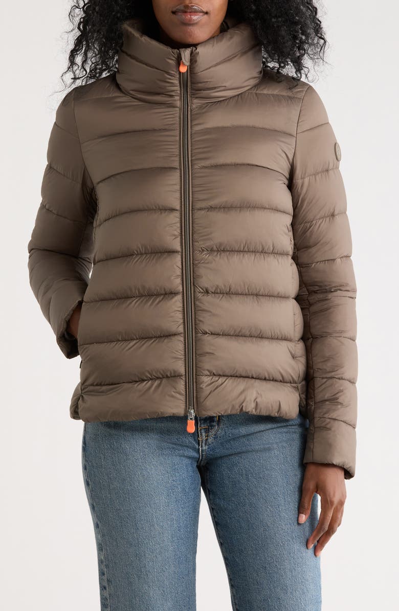 Save The Duck Eleanora Puffer Jacket, Main, color, Mud Grey
