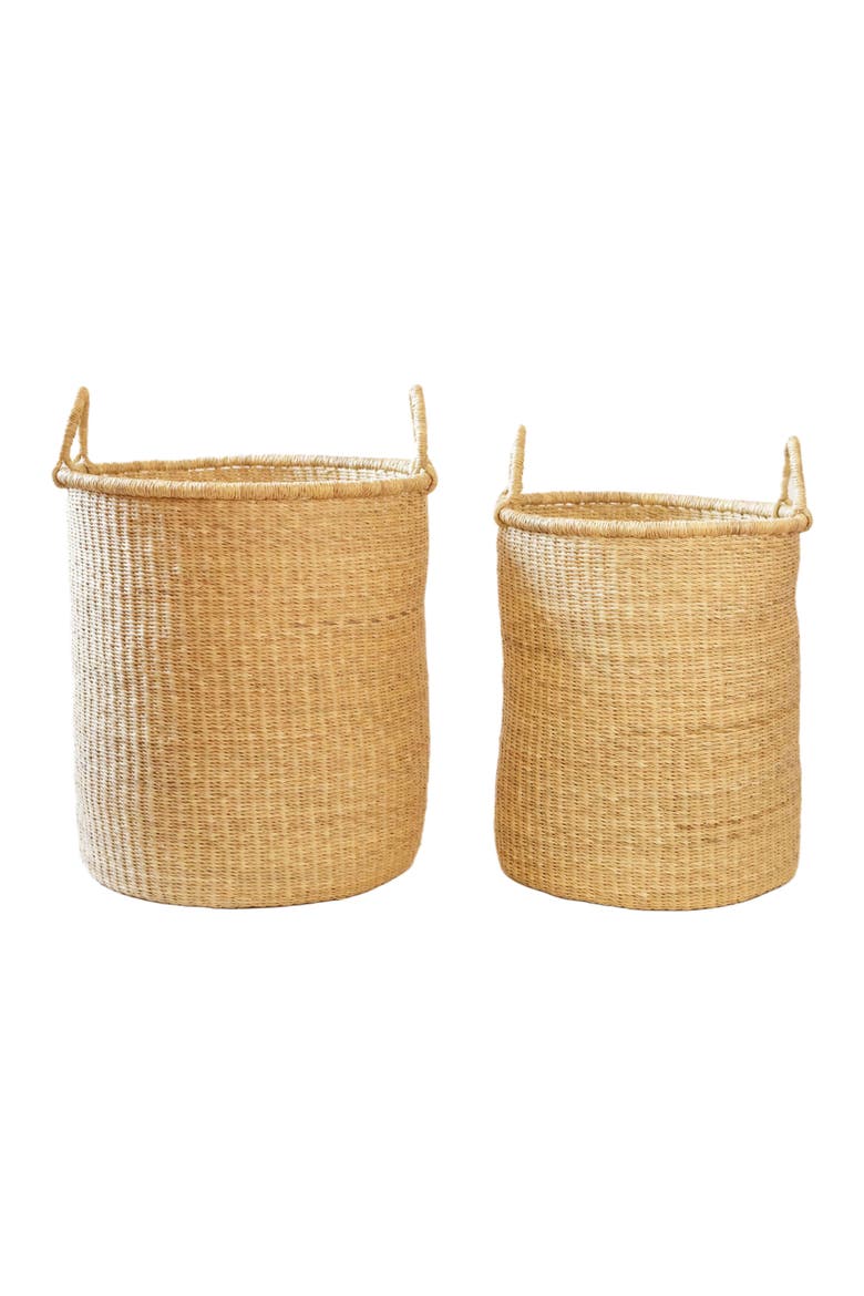 Bolga Hamper Baskets Set of 2, Alternate, color, Natural