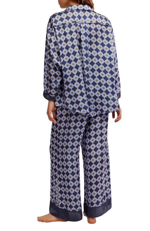 Shop Free People Dreamy Days Print Pajamas In Navy Combo