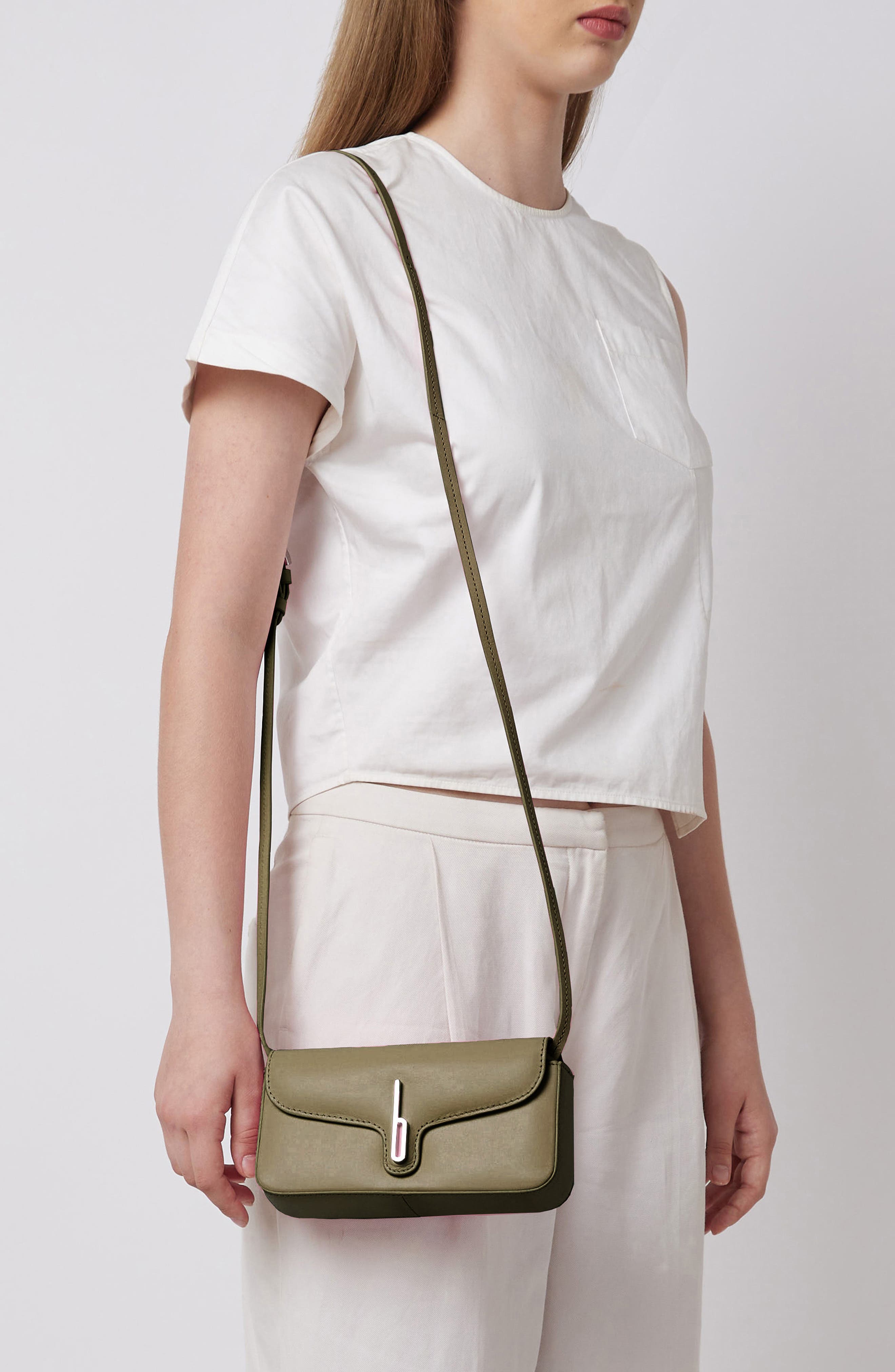 behno Mini Claudia Pebble Leather Crossbody Bag, Alternate, color, Wood