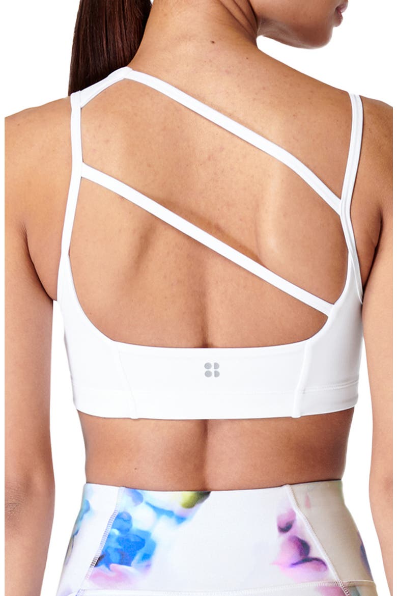 Sculpt Strappy Sports Bra, Alternate, color, WHITE