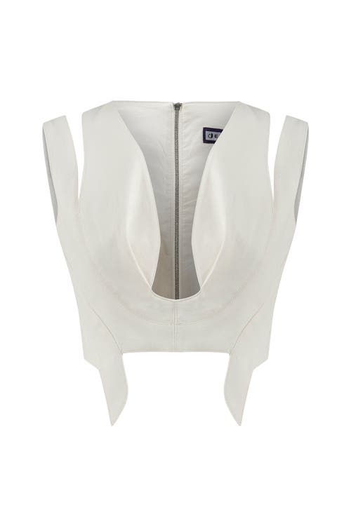 Jendue Ron 3d Crop Top In White