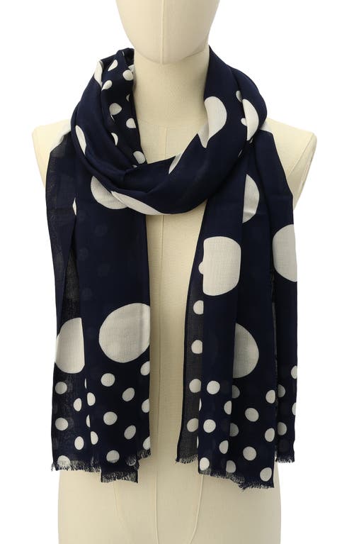 Shop Kate Spade New York Breezy Dot Oblong Scarf In Planetary Navy/cream