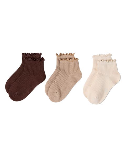 3 Pair Pack Ruffle Mid Cut Socks (Little Kid & Big Kid)