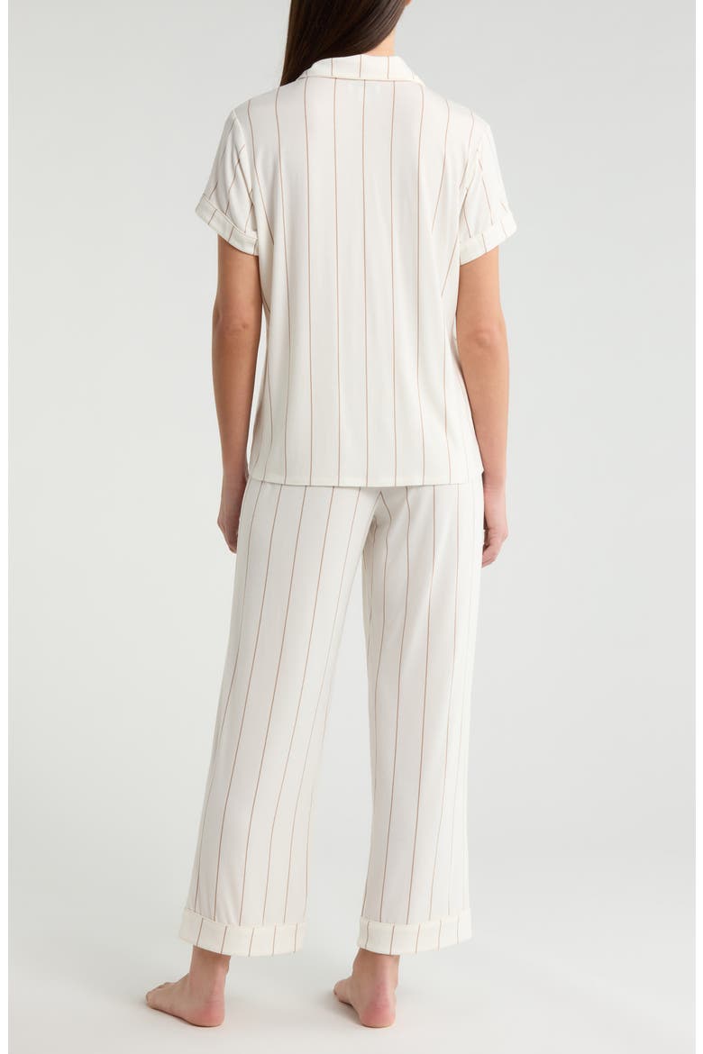 Moonlight Eco Crop Pajamas, Alternate, color, IVORY- TAN CALM PINSTRIPE
