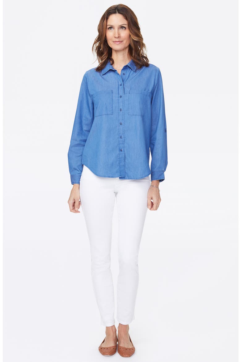 Cotton Blend Utility Shirt, Alternate, color, AZURE SKY WASH