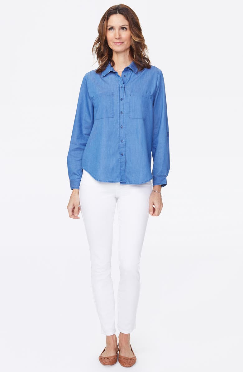 NYDJ Cotton Blend Utility Shirt, Alternate, color,