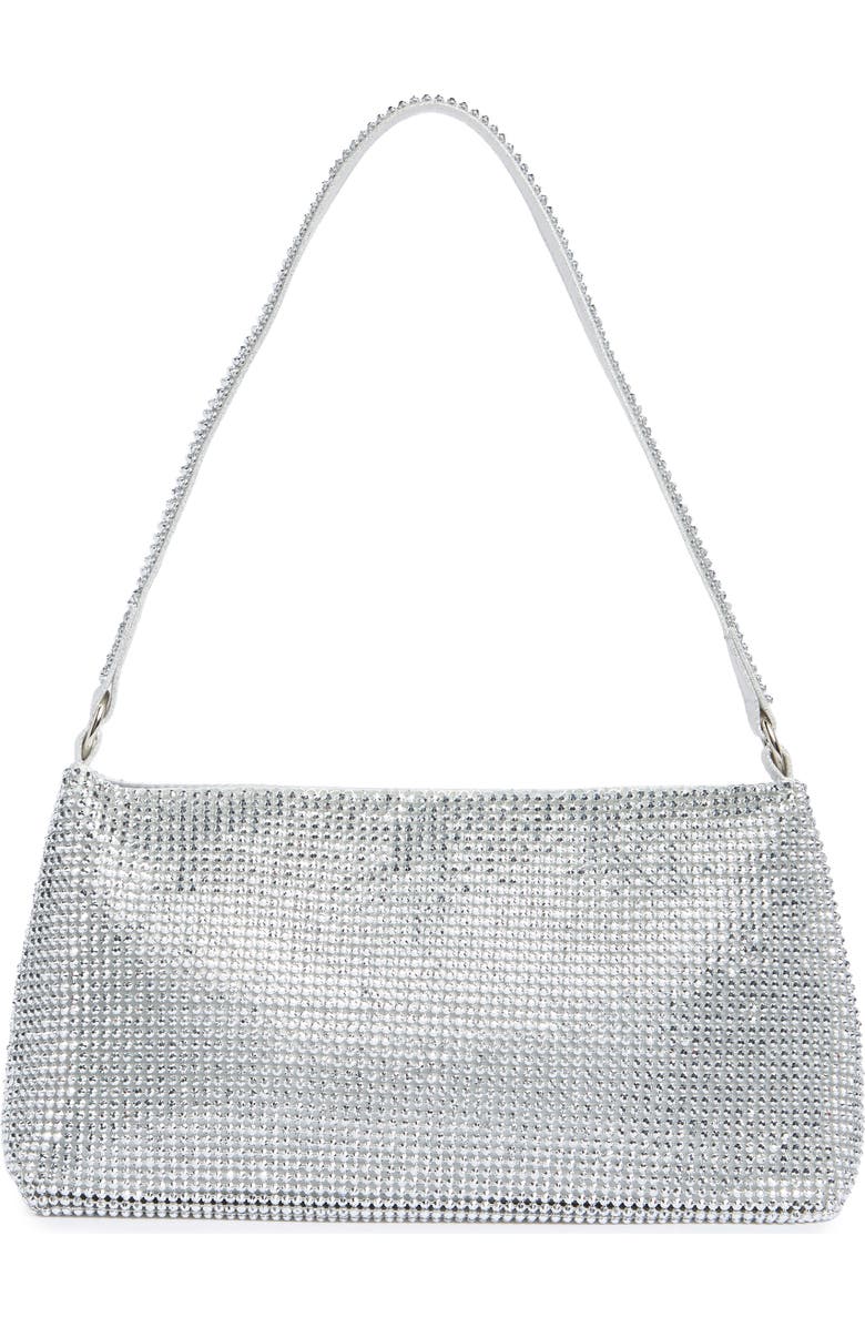 Jessica McClintock Jolene Rhinestone Embellished Shoulder Bag, Alternate, color, Silver