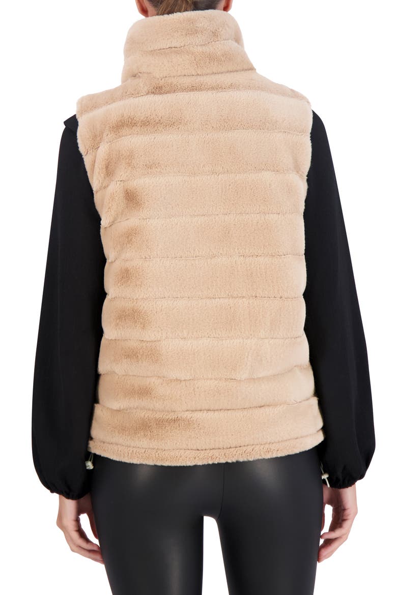 Water Resistant Reversible Faux Fur Puffer Vest, Alternate, color, IVORY