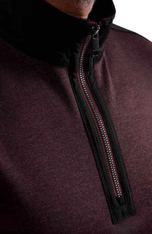 Bugatchi Quarter Zip Pullover In Burgundy