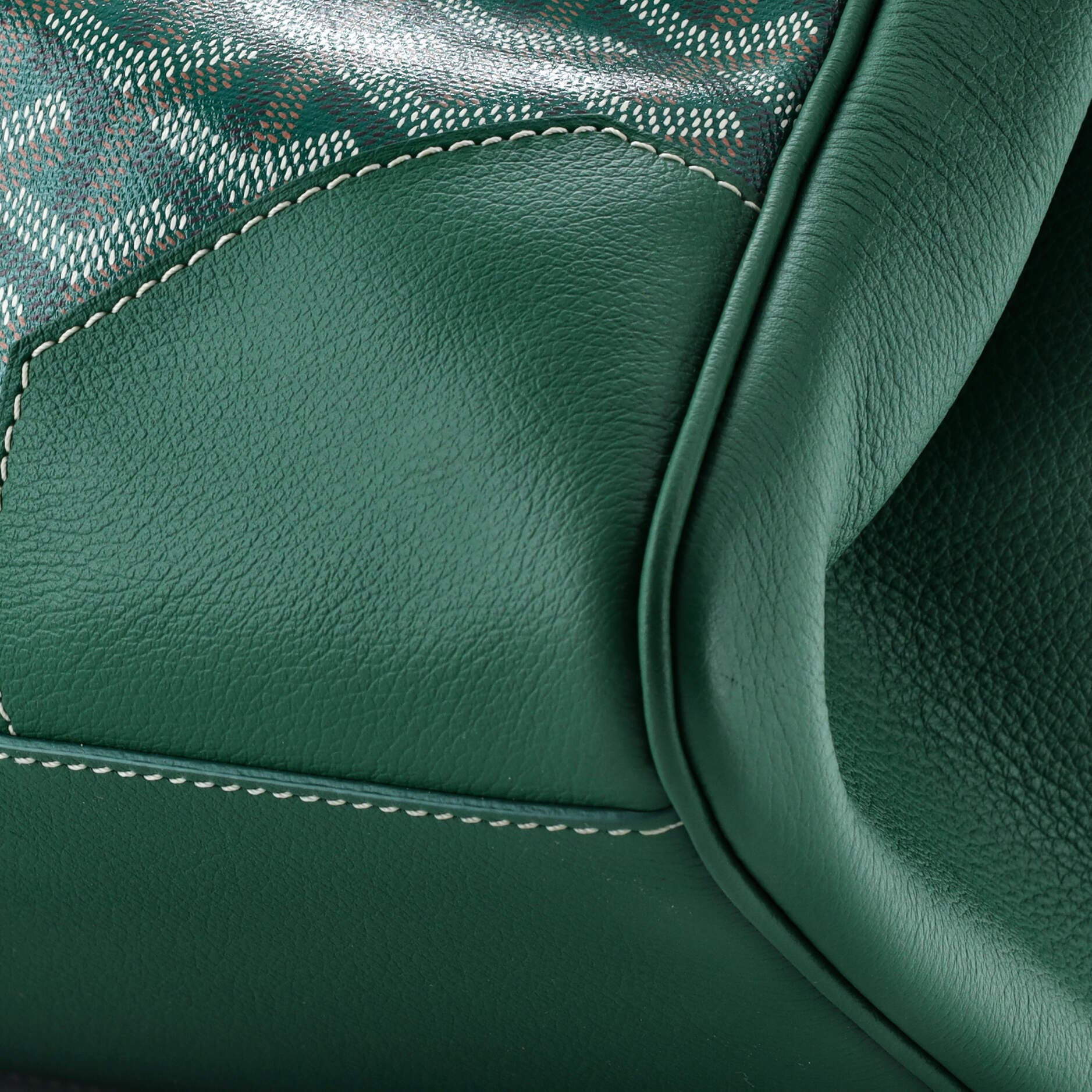 Pre-Owned Goyard Saigon Tote Bag Coated Canvas with Leather, Alternate, color, Green