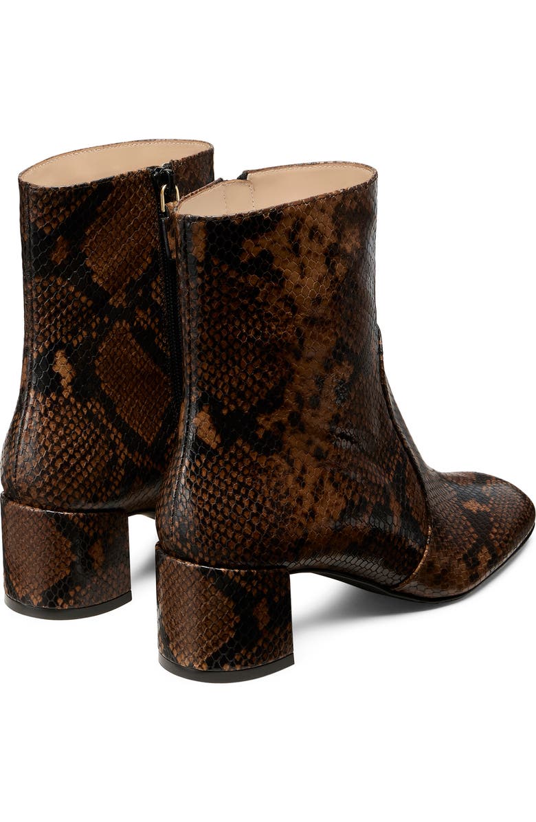 Stuart Weitzman Maeve Snakeskin Embossed Bootie, Alternate, color, Espresso