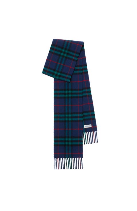 Narrow Check Cashmere Scarf