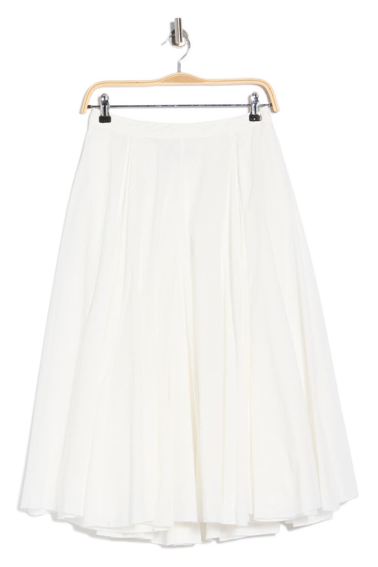Flared Godet Midi Skirt, Alternate, color, WHITE